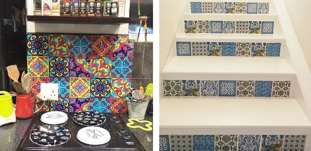 Tilevera Premium Peel & Stick Tile and Surface Decals Customer before & after